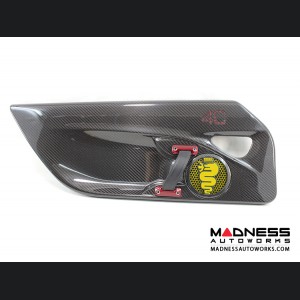 Alfa Romeo 4C Carbon Fiber Speaker Grill Covers - Alfa Logo in Yellow